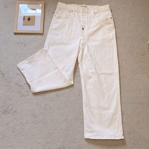 Madewell cropped white denim